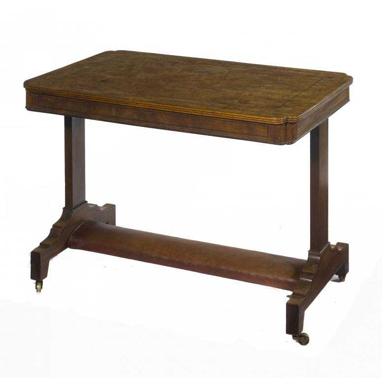 Appraisal: A GEORGE IV MAHOGANY WRITING TABLE the ebony line inlaid