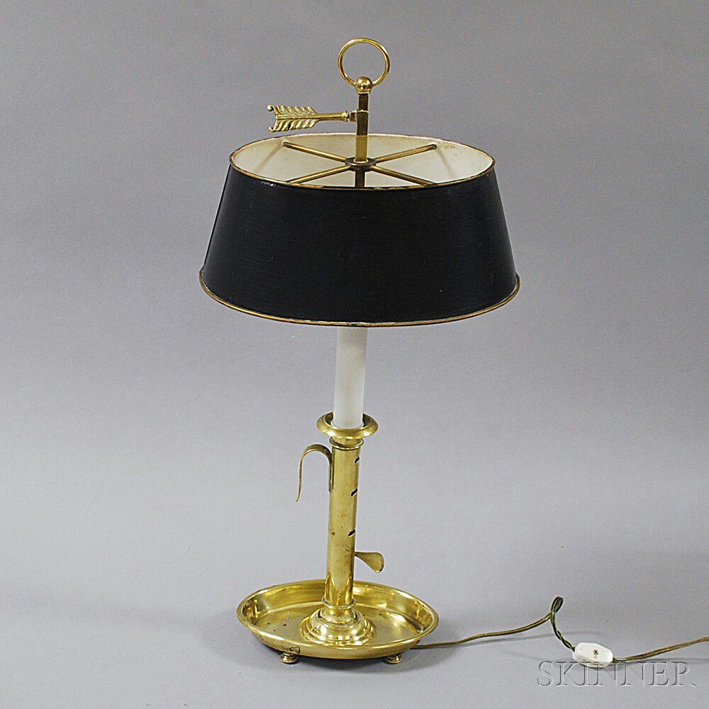 Appraisal: Brass Candlestick Lamp ht in Estimate - The absence of