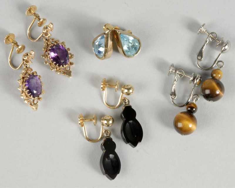 Appraisal: Lot of Pairs of Earrings Description Includes one K gold