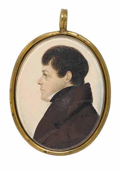 Appraisal: J H Gillespie fl - rare portrait miniature of a