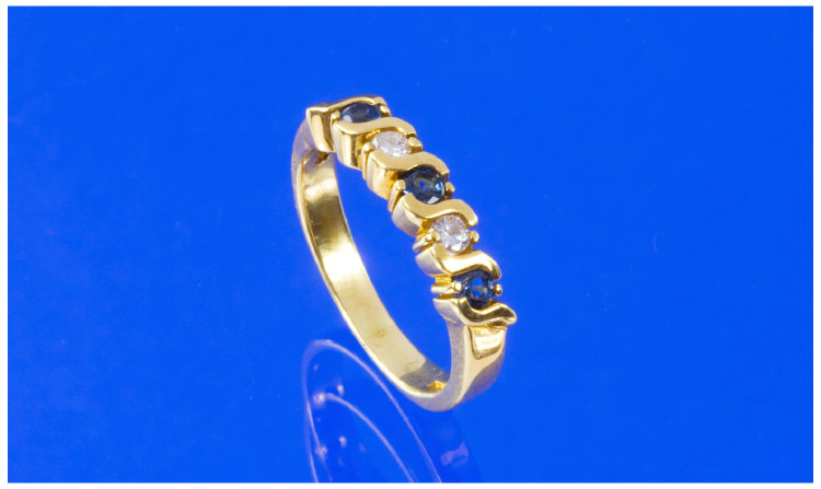 Appraisal: ct Gold Sapphire And Diamond Eternity Ring Three Round Brilliant