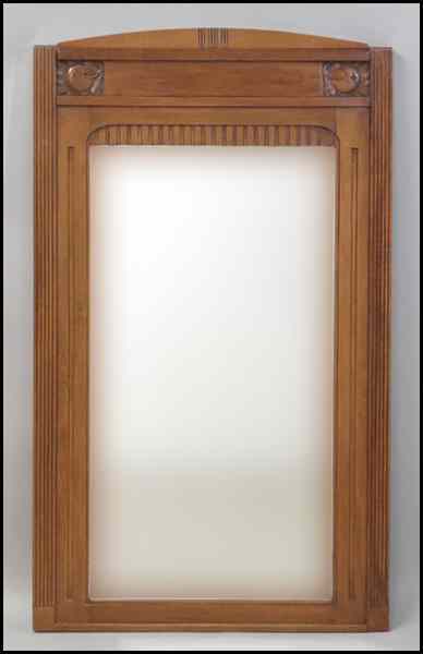 Appraisal: ART DECO STYLE CARVED OAK MIRROR '' x '' Condition