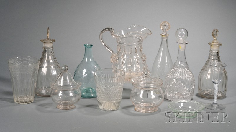 Appraisal: Twelve Early Blown Glass Items probably America early th century