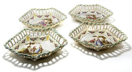 Appraisal: Set of Four French Porcelain Dishes Estimate -