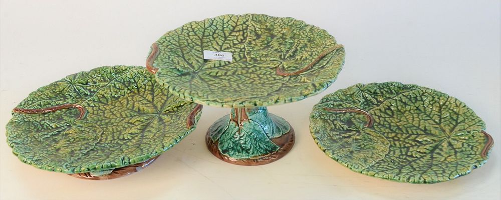 Appraisal: Sixteen Piece Lot of Majolica Porcelain to include leaf plates