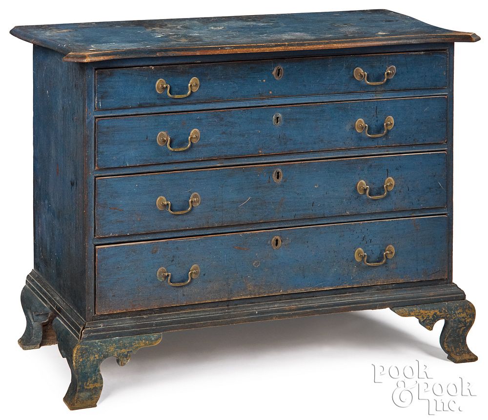 Appraisal: New England Chippendale painted chest of drawers New England Chippendale