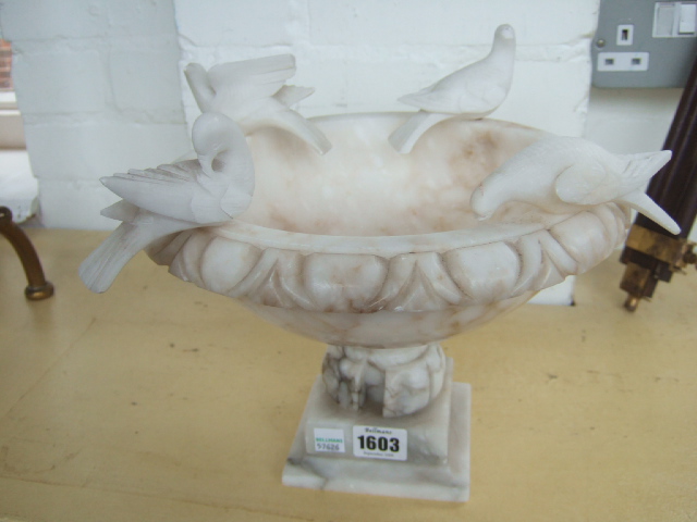 Appraisal: An alabaster ornamental fountain early th century mounted with four