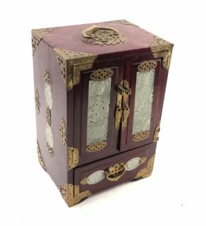 Appraisal: Chinese Jewelry Case Chinese jewelry case with metal mounts and