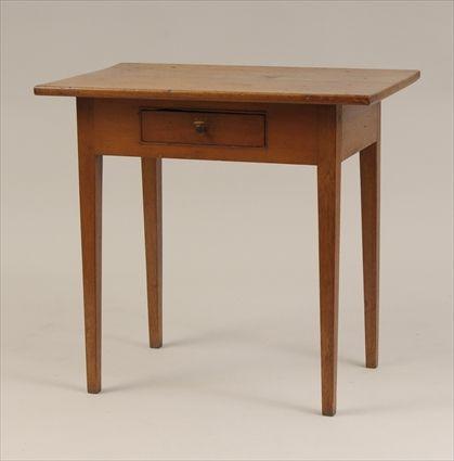 Appraisal: Federal Pine Poplar and Oak Side Table with Drawer x