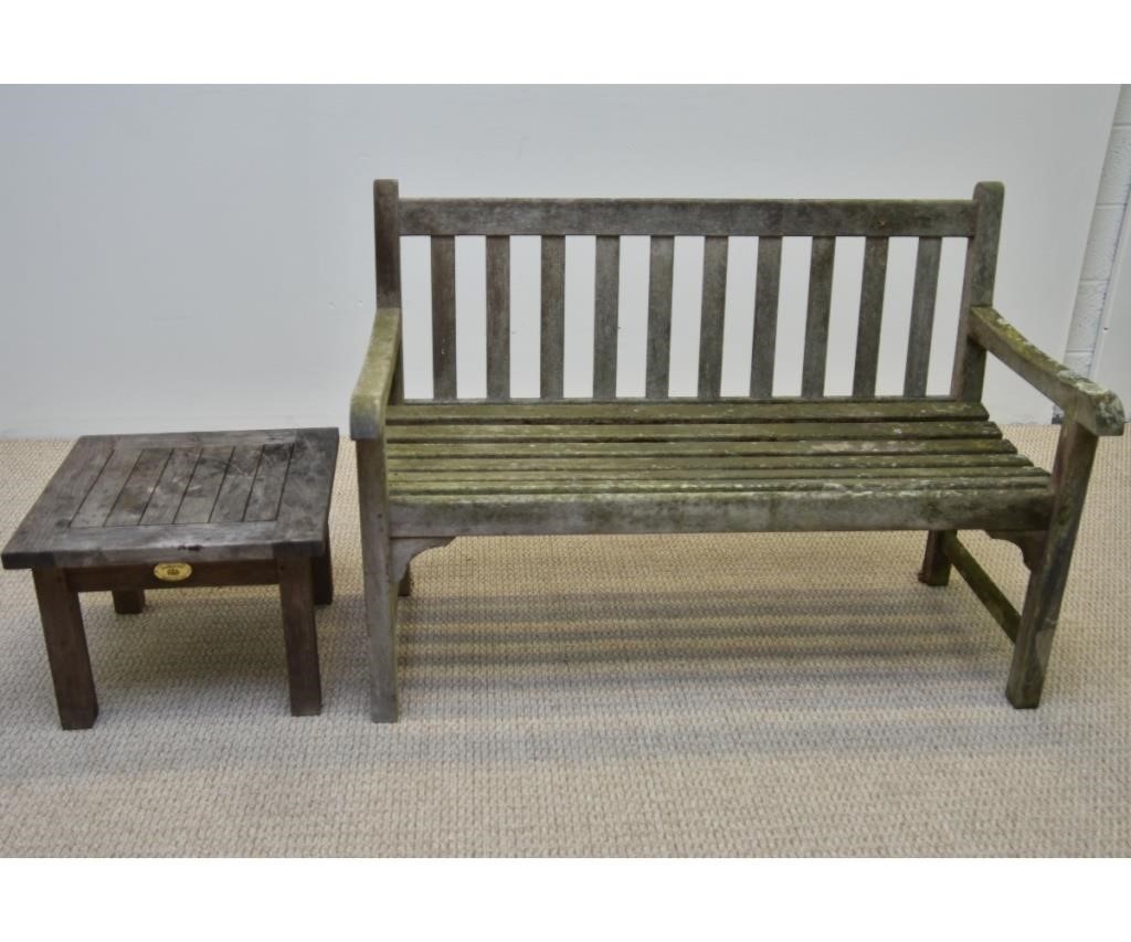 Appraisal: Teakwood garden bench by 'Country Casual' together with table by