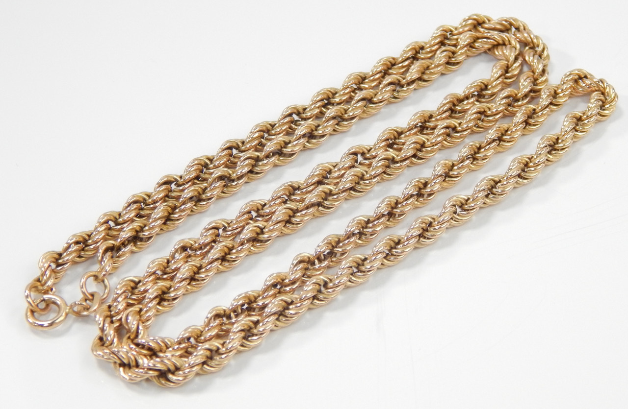 Appraisal: A ct gold rope twist necklace g