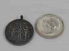 Appraisal: A large cm diameter silver medal of the Historical Society