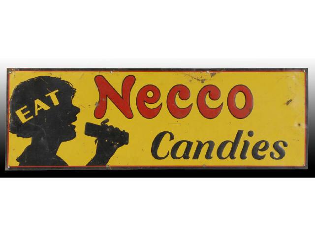 Appraisal: Necco Candies Embossed Tin Sign Description s to s General