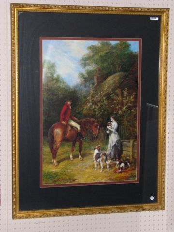 Appraisal: Framed decorator print after H Hardy A Visit to the