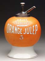 Appraisal: HOWEL S ORANGE-JULEP CERAMIC DISPENSER A nice example of Howel