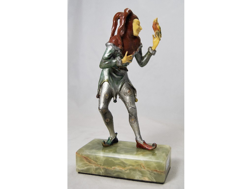 Appraisal: An Art Deco style silver patinated bronzed figure of a