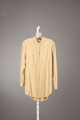 Appraisal: CHADO tan shirt-style leather suede jacket with button down front