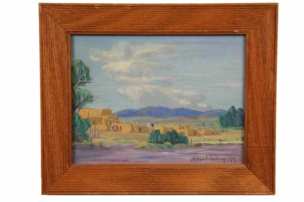 Appraisal: OOB - View of the Pueblo by Albert Looking Elk