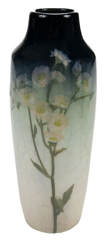 Appraisal: Irene Bishop Iris Glazed Rookwood Vase American circa stems of