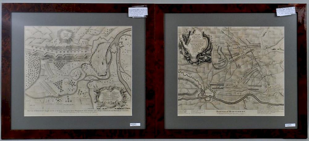 Appraisal: Two English Battle Maps by Isaac Basire maps of the