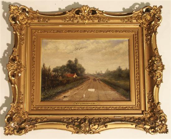 Appraisal: WILLIAM F LAMORNIERE Belgian th century THE COUNTRY ROAD oil