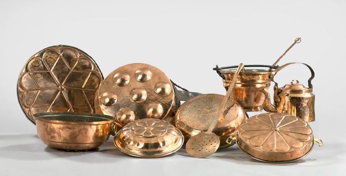 Appraisal: Ten-Piece Collection of English Copper and Wrought-Iron Cooking Implements fourth