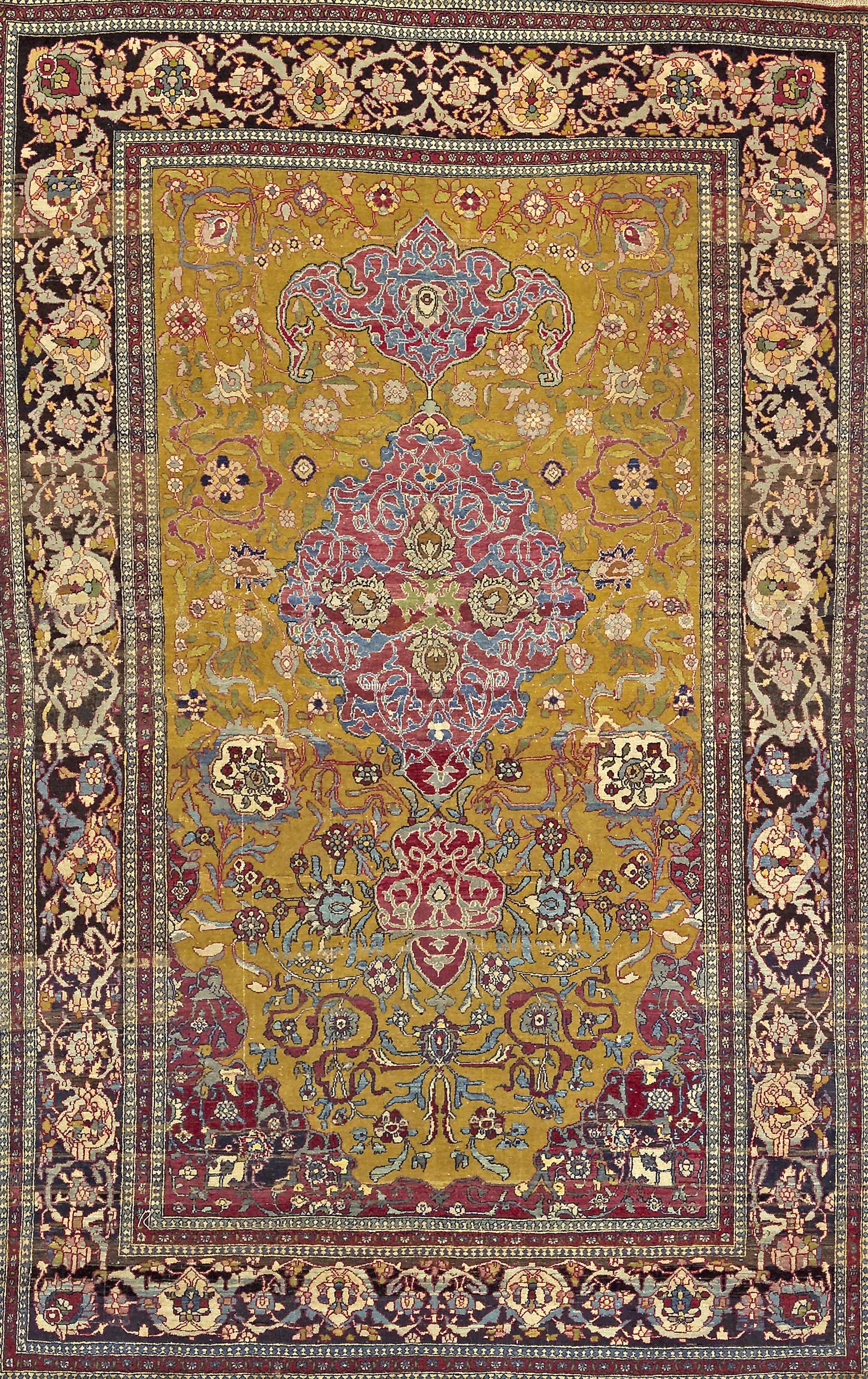 Appraisal: An Isphahan rug South Central Persiacirca size approximately ft in