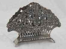 Appraisal: A Soviet silver napkin rack shaped as a basket of