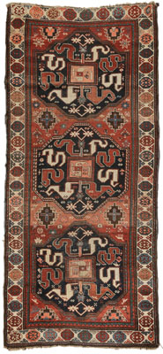 Appraisal: Kazak Rug Caucasian early th century three central medallions with