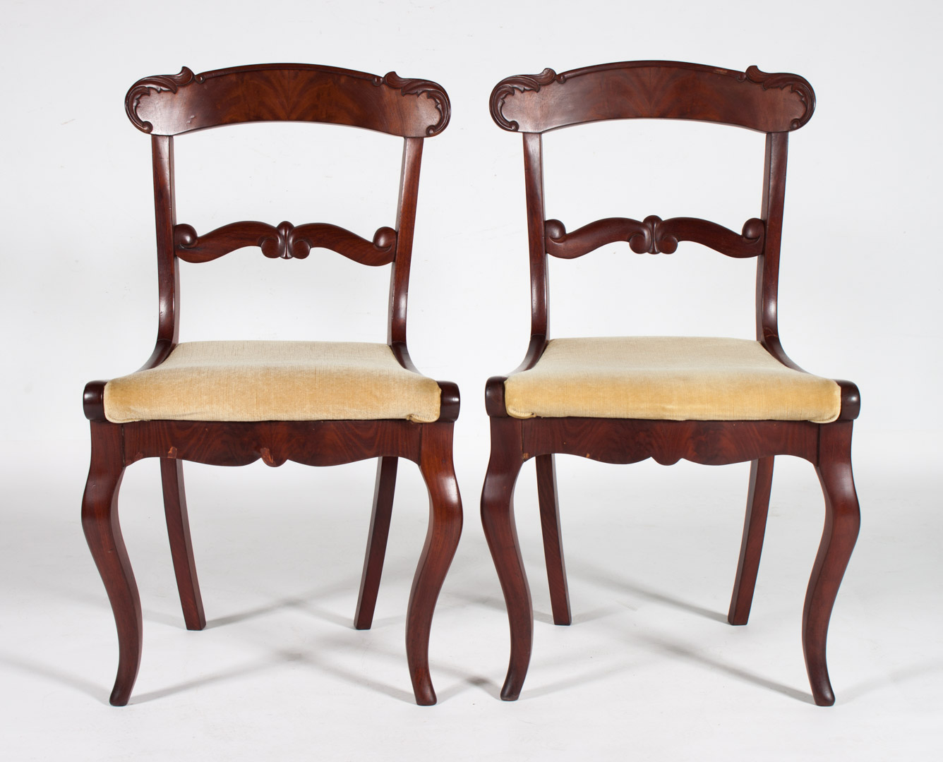 Appraisal: Pr Victorian Rococo Revival mahogany side chairs mid- th century