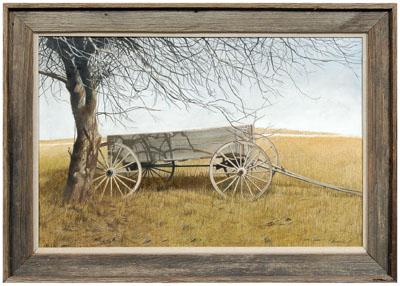 Appraisal: Robert Meredith painting Atlanta Georgia wagon under a tree in