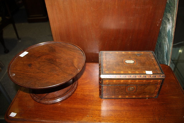 Appraisal: A MAHOGANY LAZY SUSAN cm and a Victorian walnut and