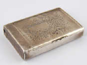 Appraisal: A Russian silver cigar case with vesta compartment and slow