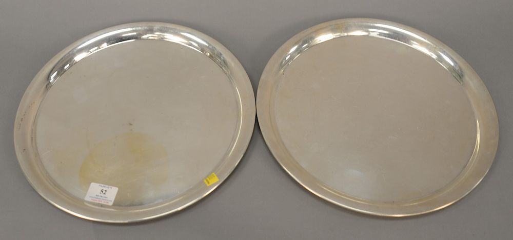 Appraisal: Pair of sterling silver round trays dia in troy ounces