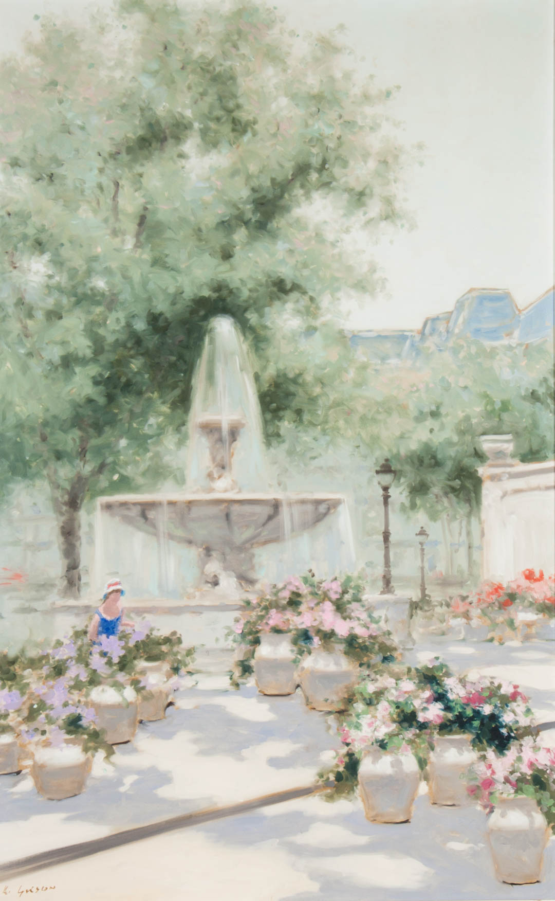 Appraisal: a Andre Gisson Luxembourg Gardens oil on canvas American -