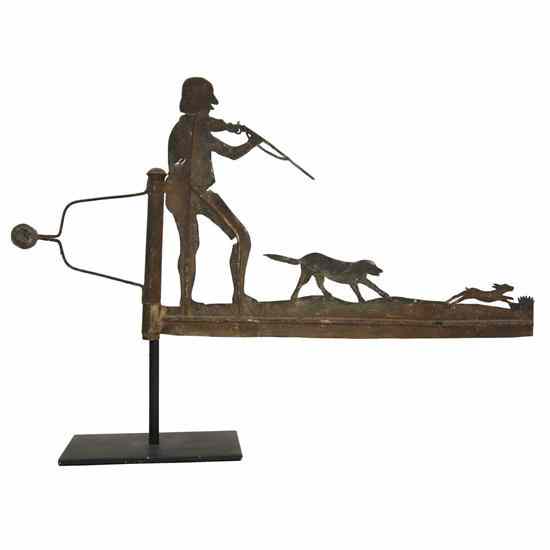 Appraisal: A French Provincial Tin Hunting Scene Silhouette Weathervane th century