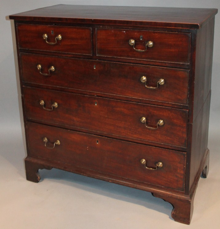 Appraisal: An thC mahogany chest of two short and two long