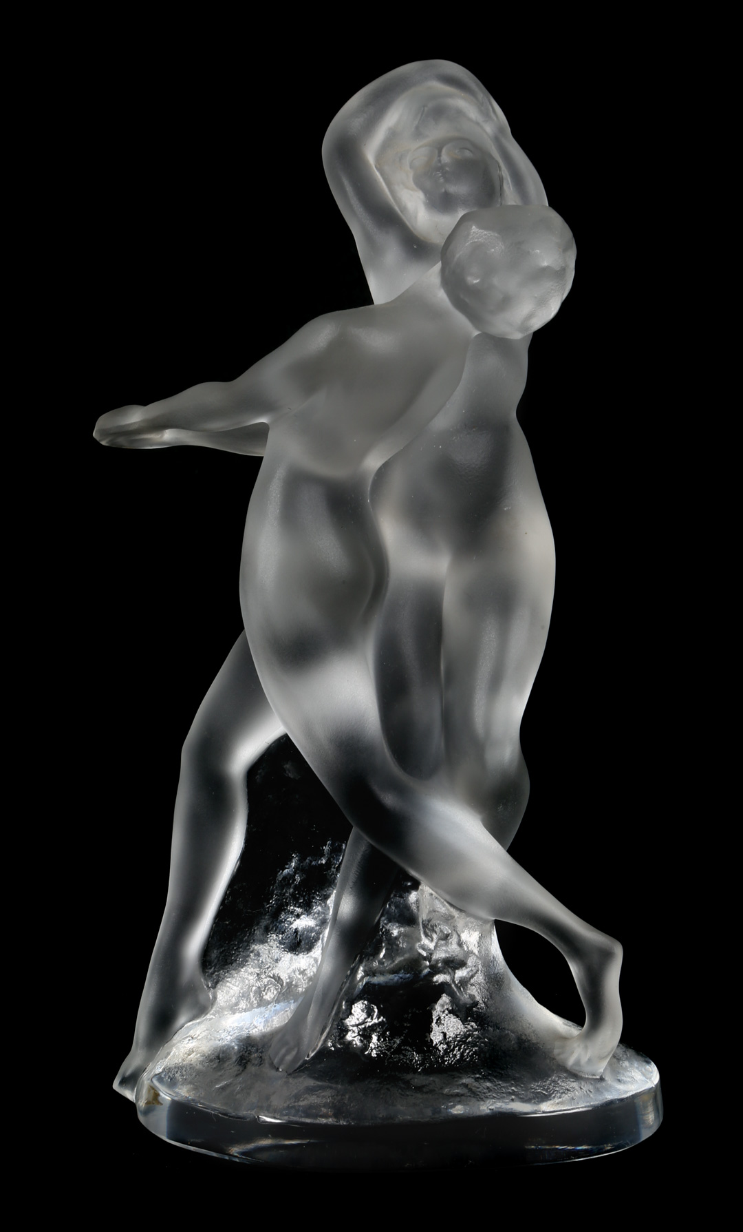 Appraisal: Lalique partially frosted crystal Two Danseus inscribed Lalique France in