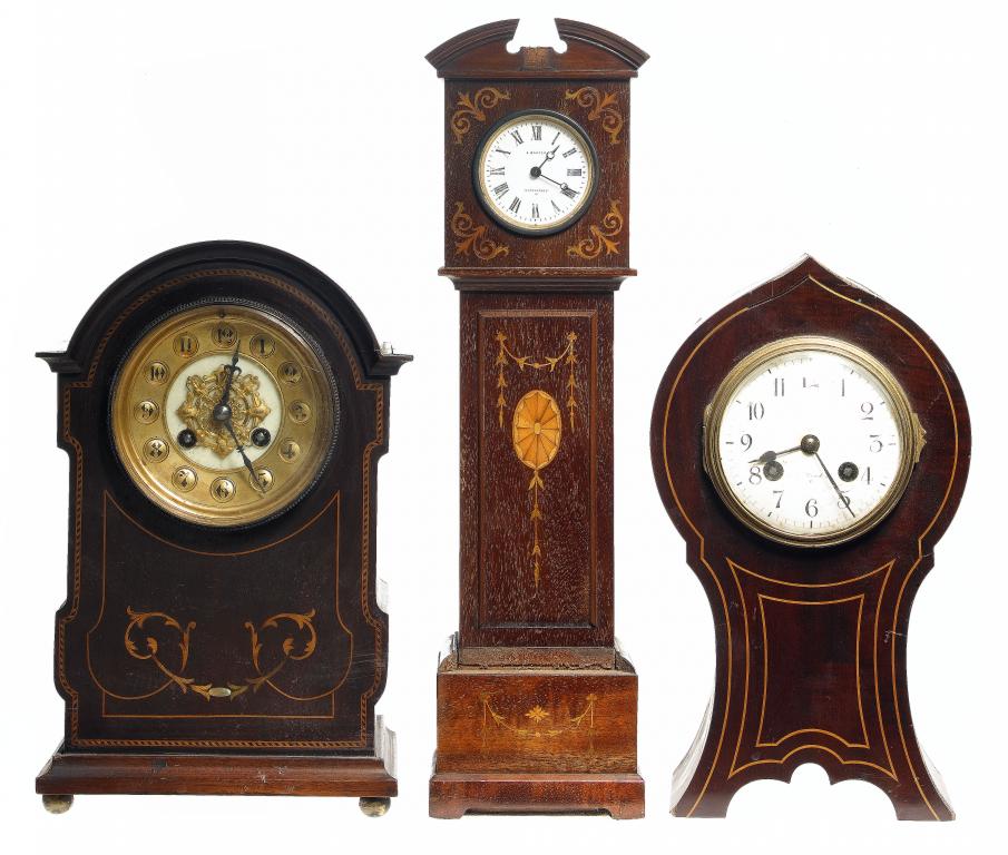 Appraisal: A VICTORIAN INLAID MAHOGANY TIMEPIECE IN THE FORM OF A