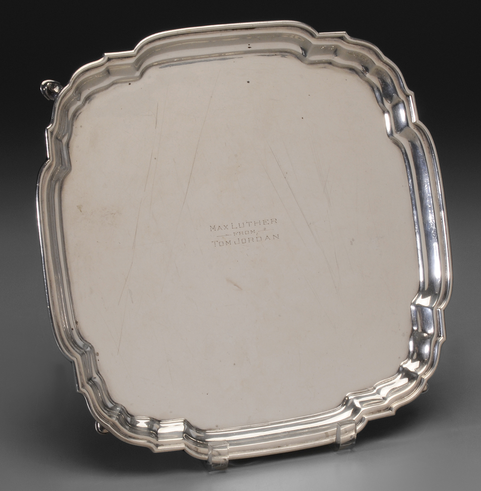 Appraisal: Cartier Sterling Silver Footed Tray American th century square with