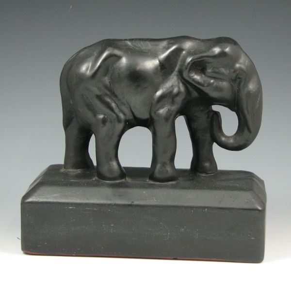 Appraisal: Peters Reed attribution red ware elephant figure in black glaze