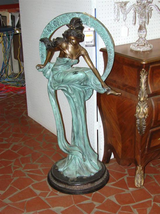 Appraisal: Continental school th century ART NOUVEAU WOOD NYMPH bronze with