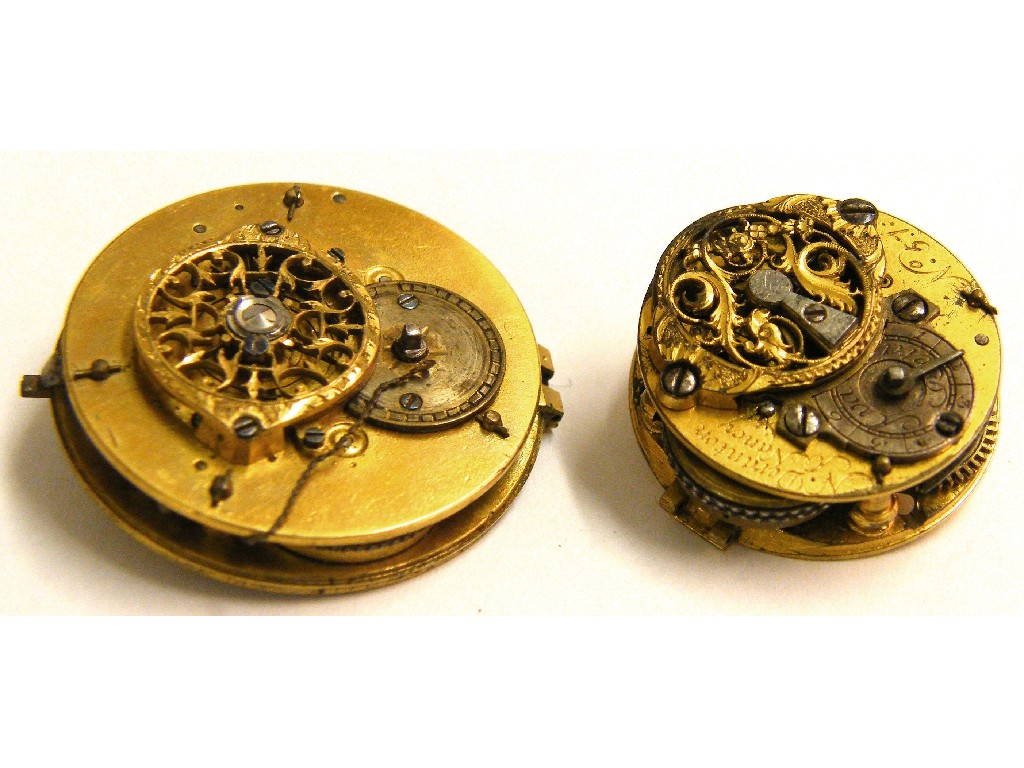 Appraisal: th century French miniature fusee verge pocket watch movement signed