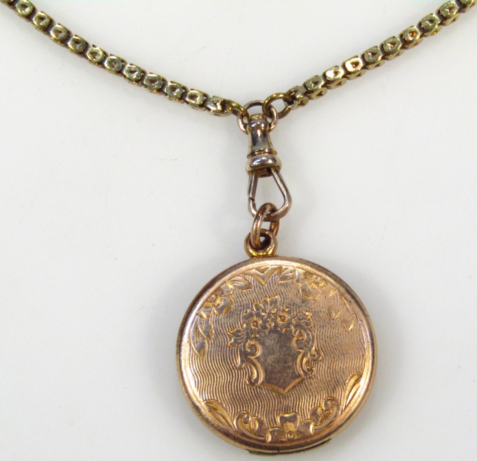 Appraisal: An early thC locket the circular body engraved with a