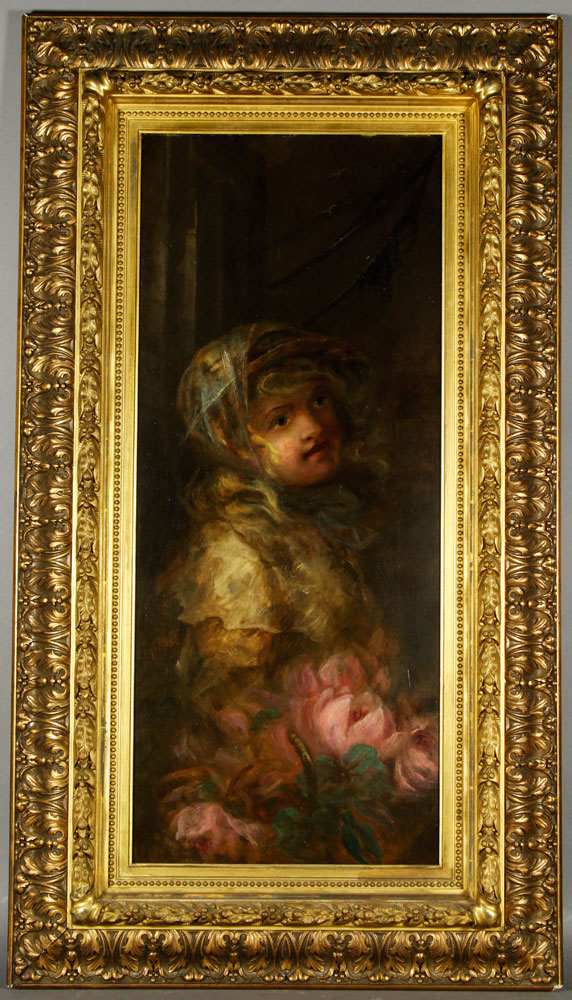 Appraisal: - Victorian Painting of a Child O C Victorian painting