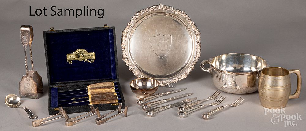 Appraisal: Group of silver plate Group of silver plate Dimension Condition