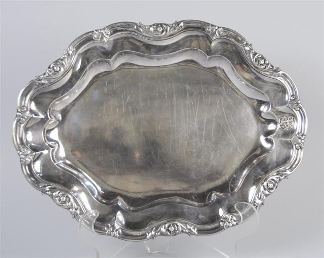 Appraisal: FRENCH SILVER OVAL PLATTER Lebrun Paris circa - length inches