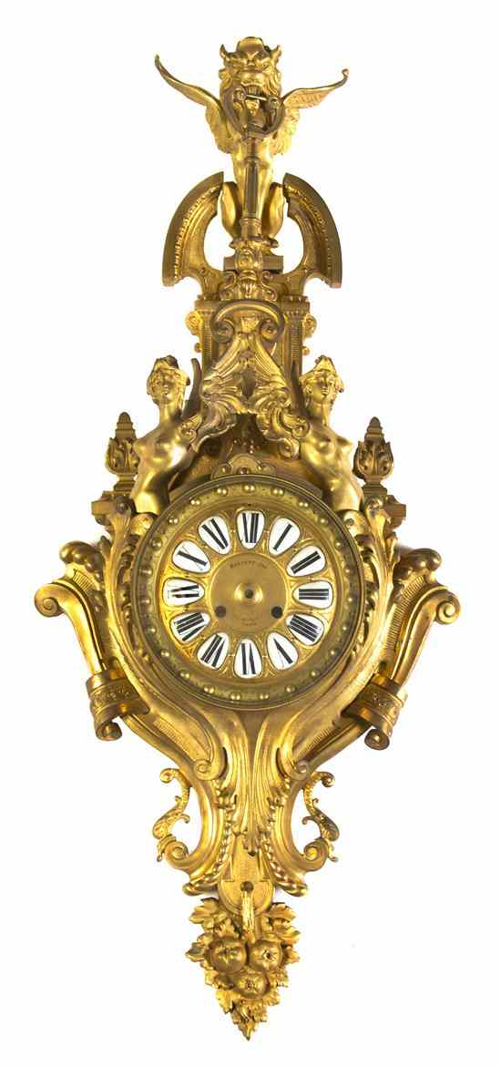 Appraisal: A Louis XV Style Gilt Bronze Cartel Clock Nercery Paris