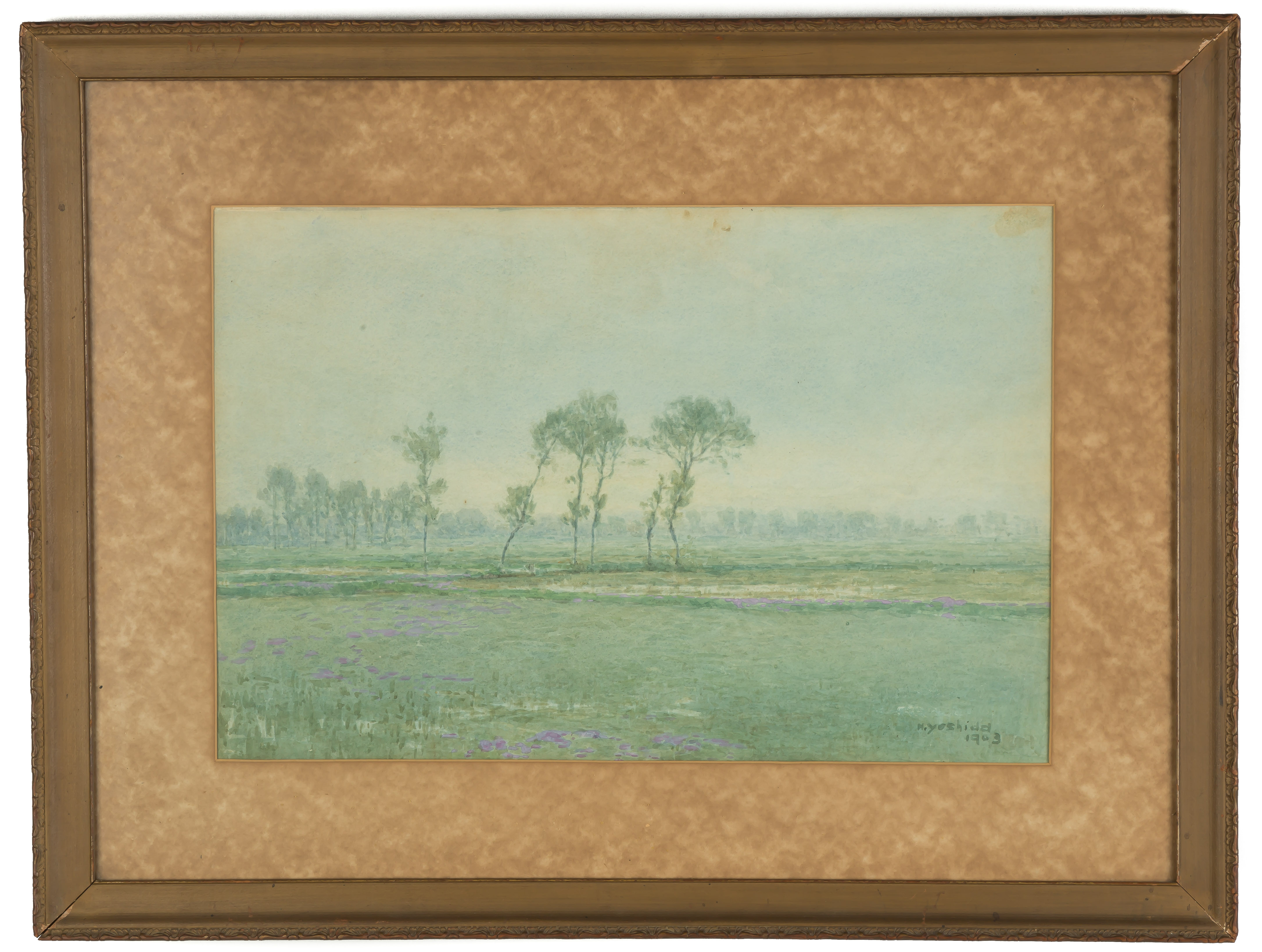 Appraisal: Hiroshi Yoshida Japanese - Marsh at dusk Signed lower right