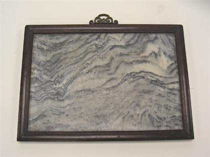 Appraisal: Chinese grey and white marble jumu framed 'dreamstone' panel qing